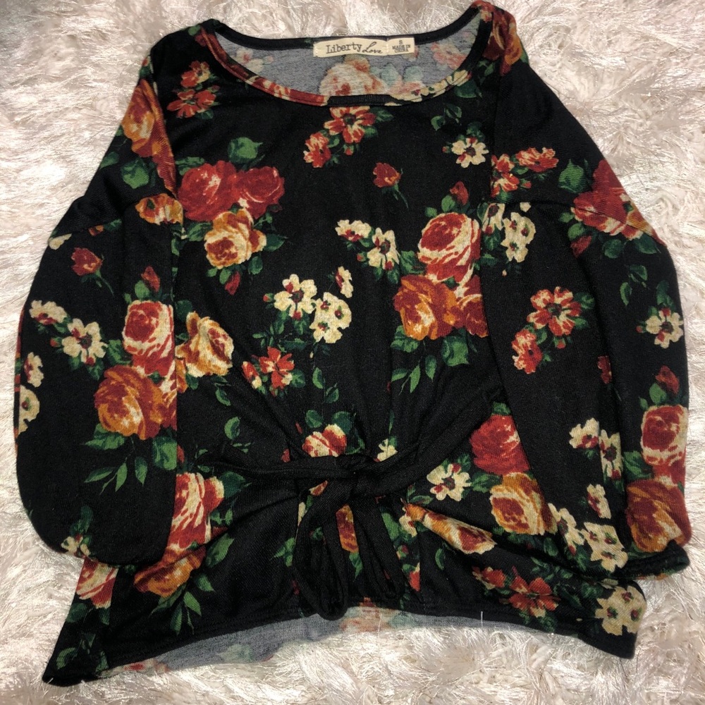 Black Flower Blouse